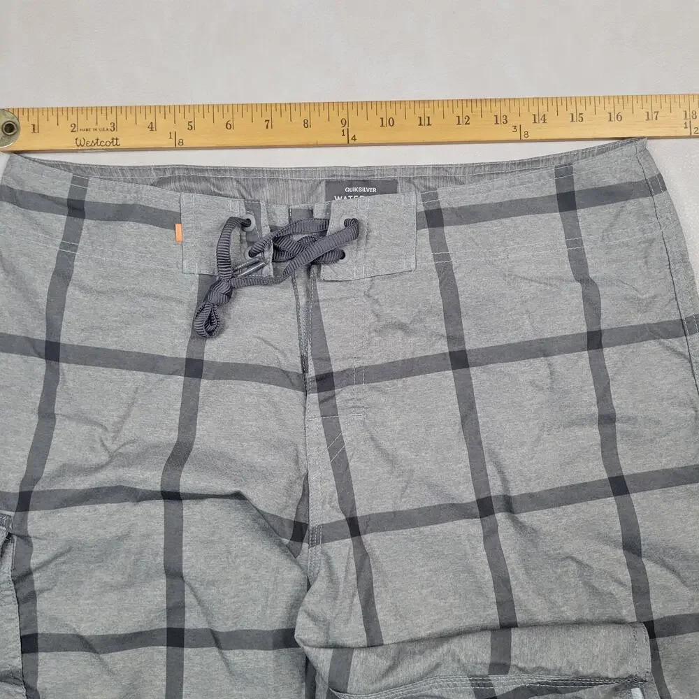 Quiksilver Mens Boardshorts Size 32 Waterman Collection Primetime Gray Check 9